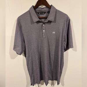 Men’s Travis Mathew Polo Golf Blue and White Stripe Size XL
